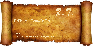 Réz Tamás névjegykártya